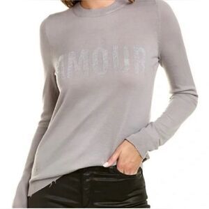 Zadig & Voltaire Gaby Amour grey Sweater with studded bling. NWT. Large